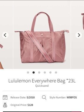 lululemon athletica Everywhere Bag in Quicksand Pink